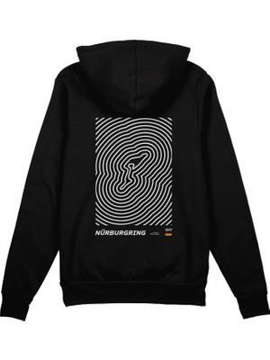 The Lucid Lab Nürburgring Artwork Oversize Hoodie - Siyah