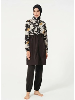 Tesmay Hızlı Kuruyan Paraşüt Kumaş Önden Fermuarlı Kadın Tesettür Mayo 22204