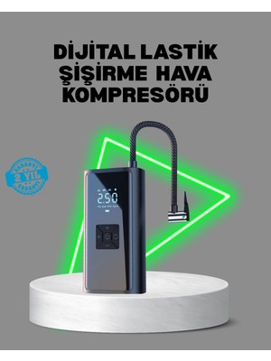 Shoplet Buğz 80W Kablosuz Dijital Ekranlı Taşınabilir Lastik Şişirme Pompası