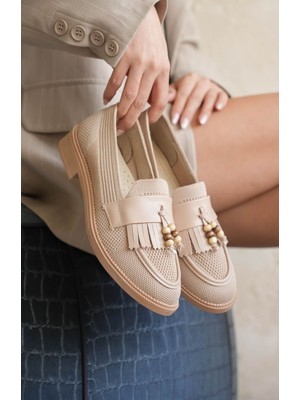 Kadın Ojox Püsküllü Loafer  - Nude