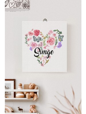 Lilabio Isme Özel Çocuk Odası Kanvas Tablo Çiçek (17X21 Cm)