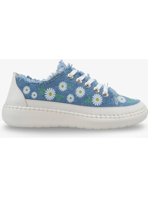İnna Butikk Palitya Kadın Dolgu Sneaker Spor Ayakkabı - Kot