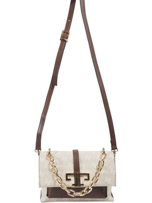 Silver & Polo Silver Polo Taş - Kahve Monogram Kadın Çapraz Çanta SP1148