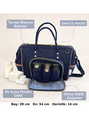 Mpy Global Kapitone Anne Bebek Çantası Termal Biberon Bölmeli Alt Açma  Omuz Askılı  Hastane Günlük Kullanım