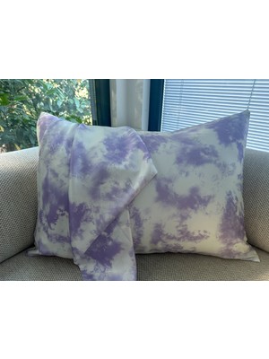 ICON SILK 'Sleep & Glow' %100 Saf Ipek Fermuarlı Yastık Kılıfı (Marble Purple)