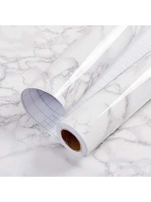 Magicool Beyaz Mermer Desenli Yapışkanlı Tezgah Folyosu (3 Mt.x 60 Cm)