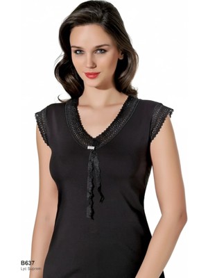 İlkyaz Fashion Ieg™ Şahinler Dantelli Taşlı Yarım Kol Atlet B637