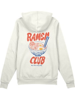 The Lucid Lab Ramen Bowl Club Oversize Hoodie - Beyaz