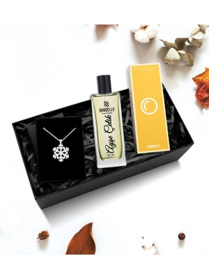 As Gift Kişiye Özel Bargello Kadın Parfüm & Kar Tanesi Kolye Hediye Seti