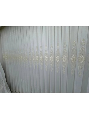 Nivemes Home Nivemeshome Elisya 3812 Gold Işıltı 1/2,5 Pileli  Bambu Tül Perde