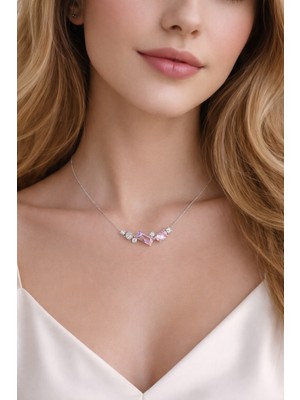 BG Jewellery Pırlanta Montür Taşlı 925 Ayar Gümüş Kolye