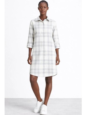 Godewo Ekoselı Kadın Erkek Yaka Pamuklu Tunik Gecelik