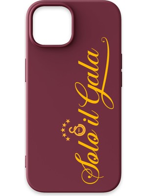 iPhone 14 Uyumlu Galatasaray Solo Il Gala Bordo Silikon Lisanslı Telefon Kılıfı