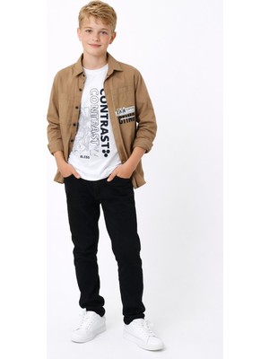 Rapapa Erkek Çocuk Mevsimlik 3 Parça  Gömlekli Takım – Günlük Şık Kombin (Tişörtü Kısa Kol) 7212K