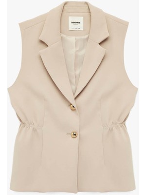 Koton Kolsuz Krep Vizon Kadın Yelek 6SAK20043UW