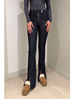 Magarde Ispanyol Paça Yırtmaçlı Jean- Lacivert