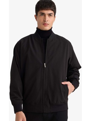 DeFacto Slim Fit Astarlı Fermuarlı Krinkıl Mont F9679AX26SP