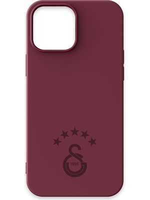 iPhone 13 Pro Max Uyumlu Galatasaray 5 Yıldız Bordo Silikon Lisanslı Telefon Kılıfı
