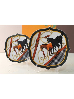 Konyax Pasta ve Servis Tabağı Set 6 Kişilik 12 Parça Hipodrom