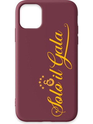 iPhone 11 Uyumlu Galatasaray Solo Il Gala Bordo Silikon Lisanslı Telefon Kılıfı