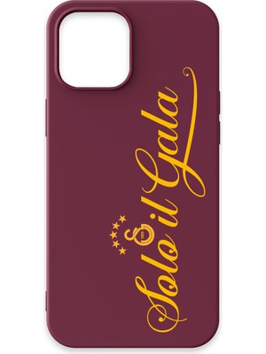 iPhone 12 Pro Uyumlu Galatasaray Solo Il Gala Bordo Silikon Lisanslı Telefon Kılıfı
