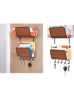 Hype Store Interdesign Mektupluk,anahtarlık,askılık 2 Katlı Deri Kaplama