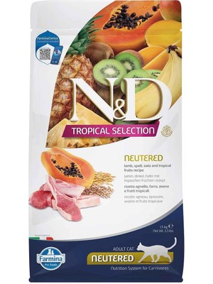 Hype Store Farmina Pet Foods N&d Tropical Selection Kuzu Etli ve Tropikal Meyveli Kısırlaştırılmış Kedi Maması