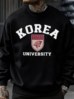 Kore Üniversitesi Desen Erkekler Kazak Sonbahar Hip Hop Kazaklar Gevşek Moda Unisex Tişörtü Y