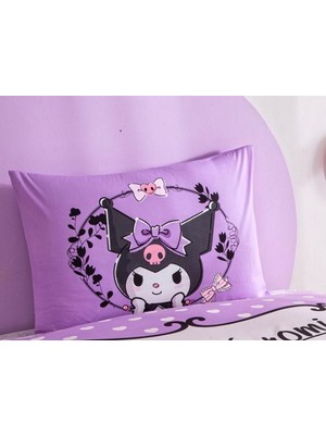 Taç Zorluteks Lisanslı Kuromi Desenli % 100 Pamuk Kumaş 1 Adet Yastık Kılıfı 50X70 cm