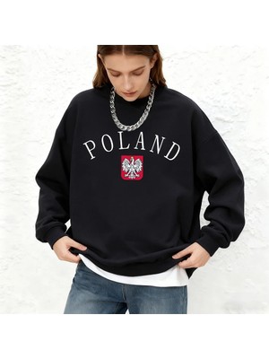 Polonya Mektup Baskılı Kadın Sweatshirtleri Kışlık Koşu Kapüşonlu Üstleri Günlük Bol Kesim Yu