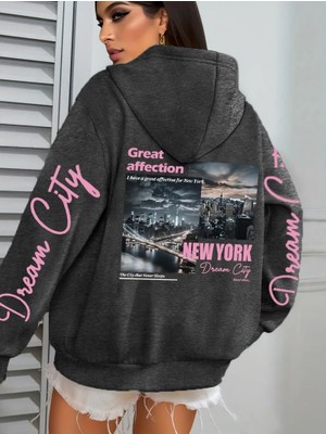 New York Dream City Büyük Sevgi Baskılar Kadın Kapüşonlular Hip Hop Gevşek Streetweet Tüm Maç
