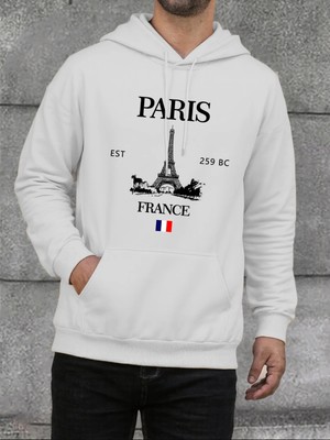 Paris Fransa Eyfel Kulesi Baskı Erkek Hoodie Sokak Hip Hop Giysileri Polar Rahat Hoody Sonbah