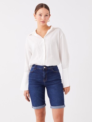 Lc Waikiki Yeni Sezon Normal Bel Bermuda Fit Kadın Jean Şort
