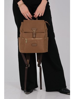 Silver & Polo SP1210 Kadın Sırt Çantası Saten Tütün-Kahve