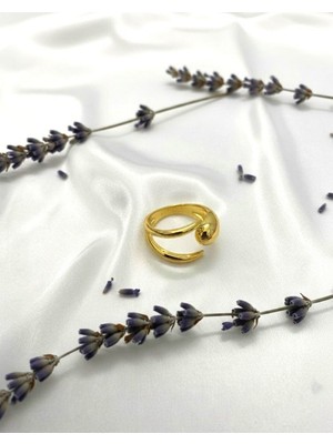 Nora Modern Form Ayarlanabilir Yüzük Gold