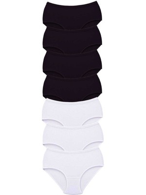 İlkyaz Fashion Ieg™ 7 Adet Tutku Kadın Yüksek Bel Bato Kalın Lastik Külot S4