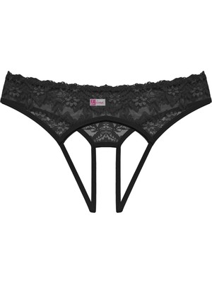 İlkyaz Fashion Ieg™ Özel Bölgesi Açık Kadın Siyah Fantazi Külot