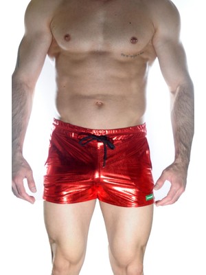 İlkyaz Fashion Ieg™ Erkek Kırmızı Lame Short