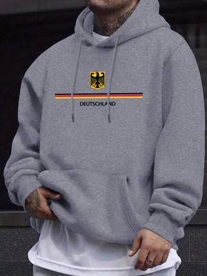 Deutschland Mektup Yaratıcı Baskı Unisex Spor Giysileri Sıcak Polar Kazak Sonbahar Spor Giysi