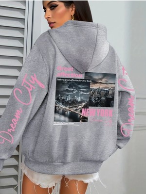 New York Dream City Büyük Sevgi Baskılar Kadın Kapüşonlular Hip Hop Gevşek Streetweet Tüm Maç