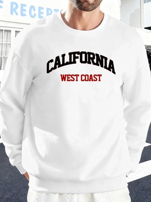 Kaliforniya Batı Yakası Baskılı Sonbahar Kazak Çift Spor Polar Sweatshirt Sokak Modası Sokak