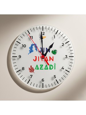 Zerya Jin Jiyan Azadi Yazılı Duvar Saati