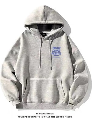 Günlük Sokak Giyimi Kapüşonlu Sweatshirt Modası Erkek Rahat Kapüşonlu Sweatshirt Hip Hop Kıya