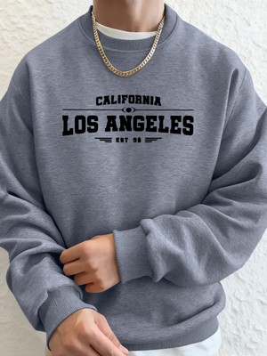 Kaliforniya Los Angeles Sanatsal Harf Desenli Erkek Sonbahar Günlük Kapüşonlu Üst Moda Sıcak