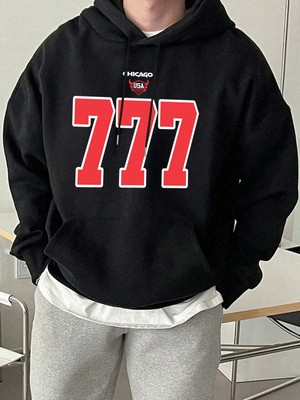 Chicago Abd Numarası 777 Baskılar Erkekler Hoody High Street Casual Tişörtü Gevşek Tüm Maç Sp