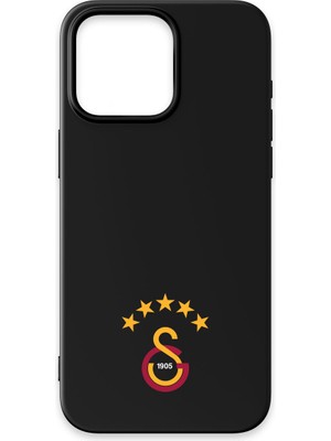 iPhone 14 Pro Uyumlu Galatasaray 5 Yıldız Arma Siyah Silikon Lisanslı Telefon Kılıfı