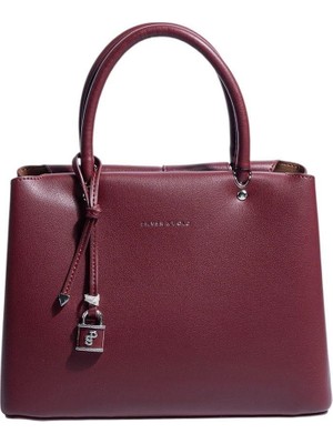 Silver & Polo Silver Polo Bordo - Bordo Cilt Kadın El Çantası SP1236