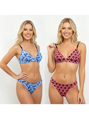 Bonbon Kadın Balensiz Desteksiz Bralet Sütyen ve String 2'li Takım BB2285