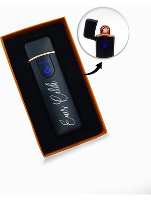 As Gift Kişiye Özel USB Şarjlı Dokunmatik Alevsiz Elektronik Çakmak