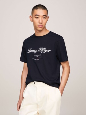 Tommy Hilfiger Erkek Siyah Tommy Hilfiger Scrıpt Logo Tee, Dw5 Siyah Erkek T-Shirt & Polo